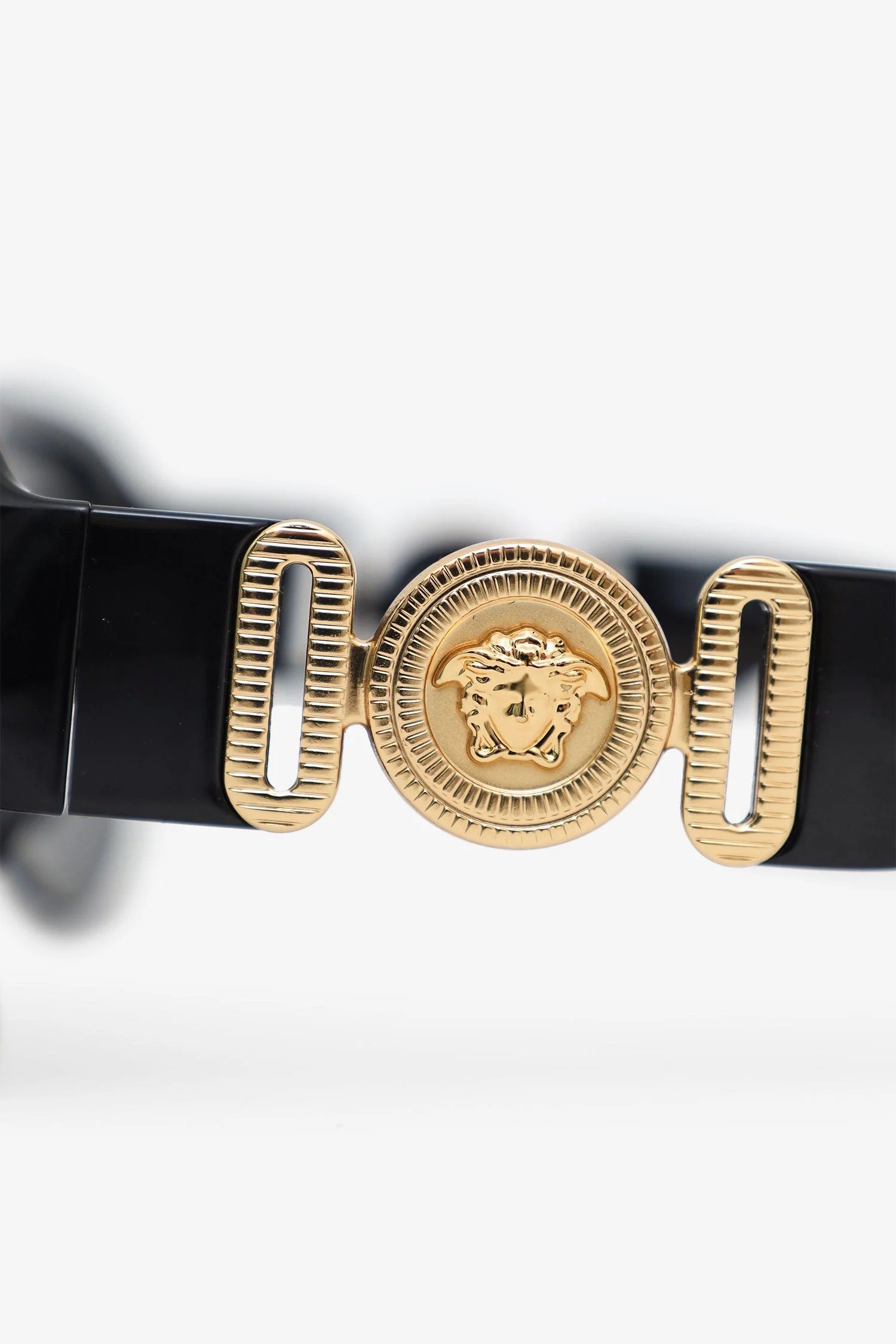 Versace Black Frame Medusa Biggie Shield Sunglasses - Image 4