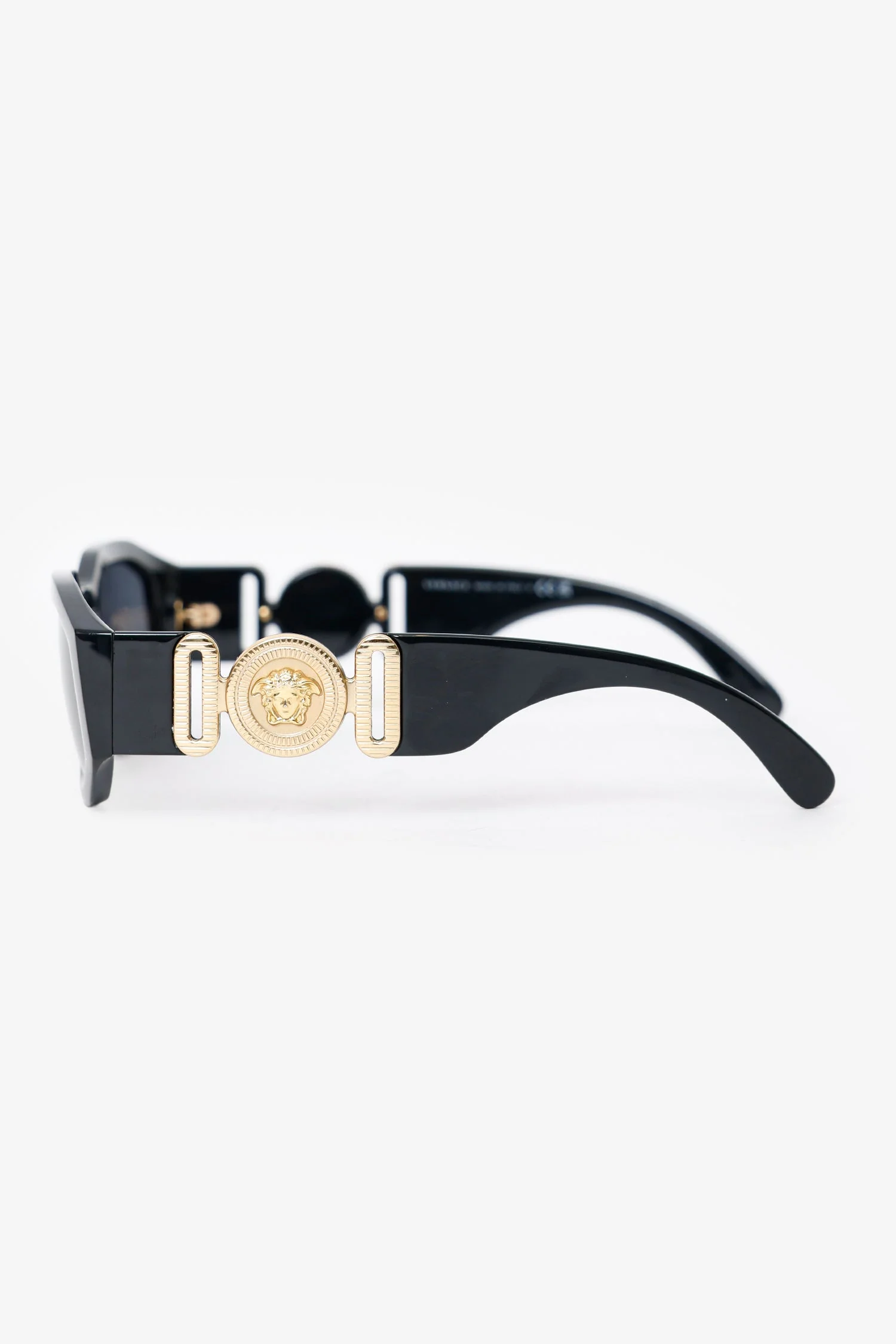 Versace Black Frame Medusa Sunglasses - Image 3