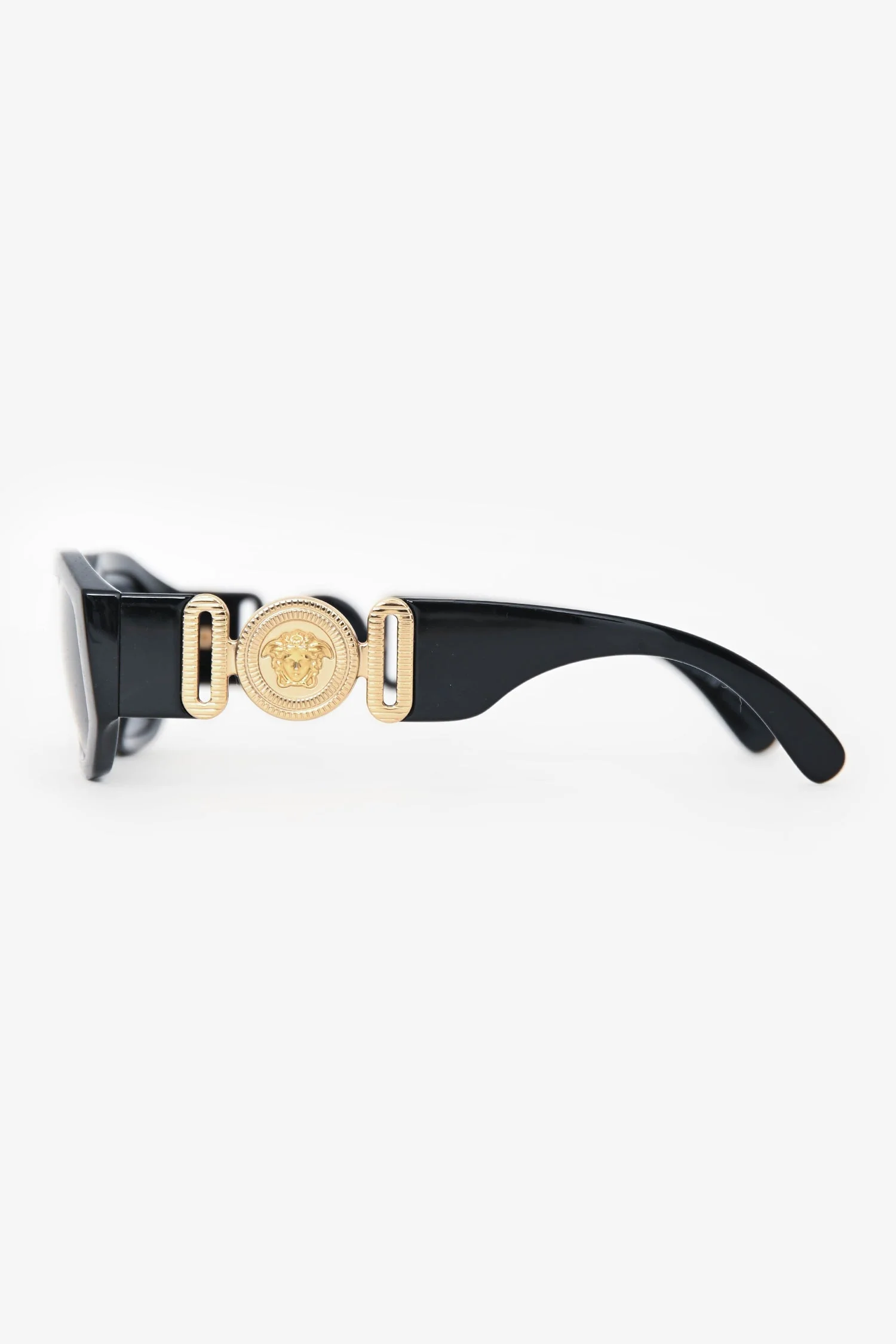 Versace Black/Gold La Medusa Square Sunglasses - Image 3