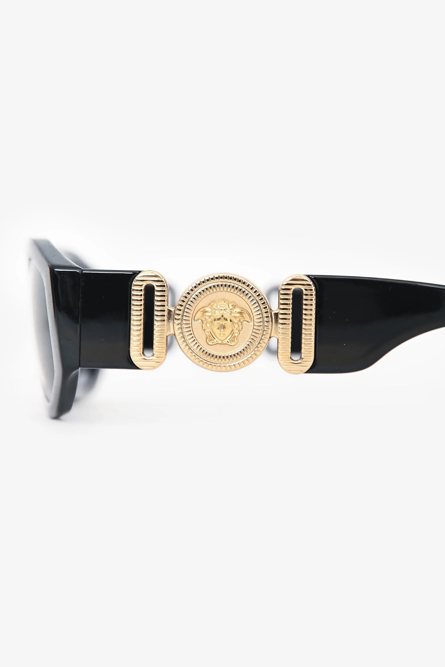 Versace Black/Gold La Medusa Square Sunglasses - Image 4