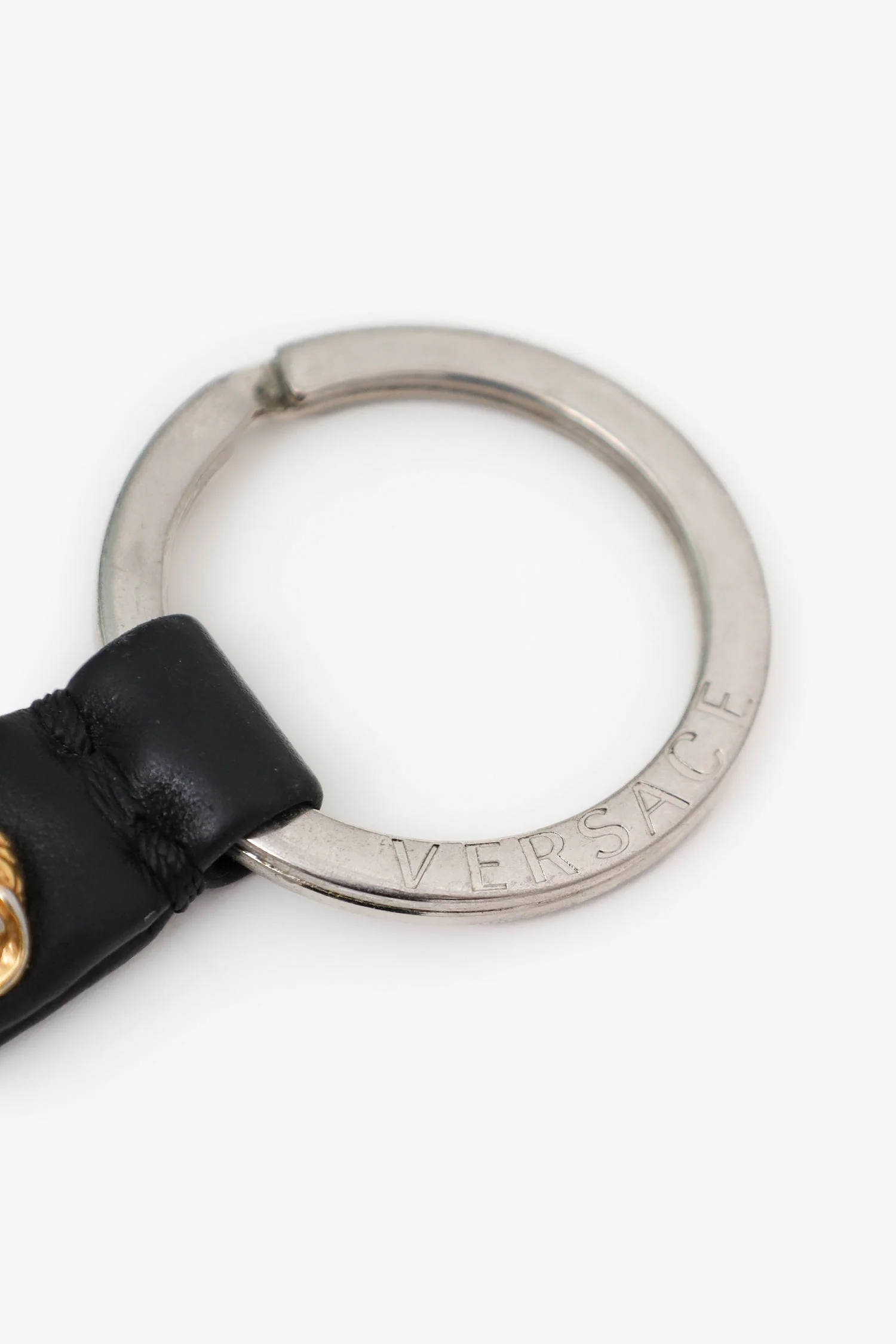 Versace Black/Grey 'Greca' Keychain - Image 3