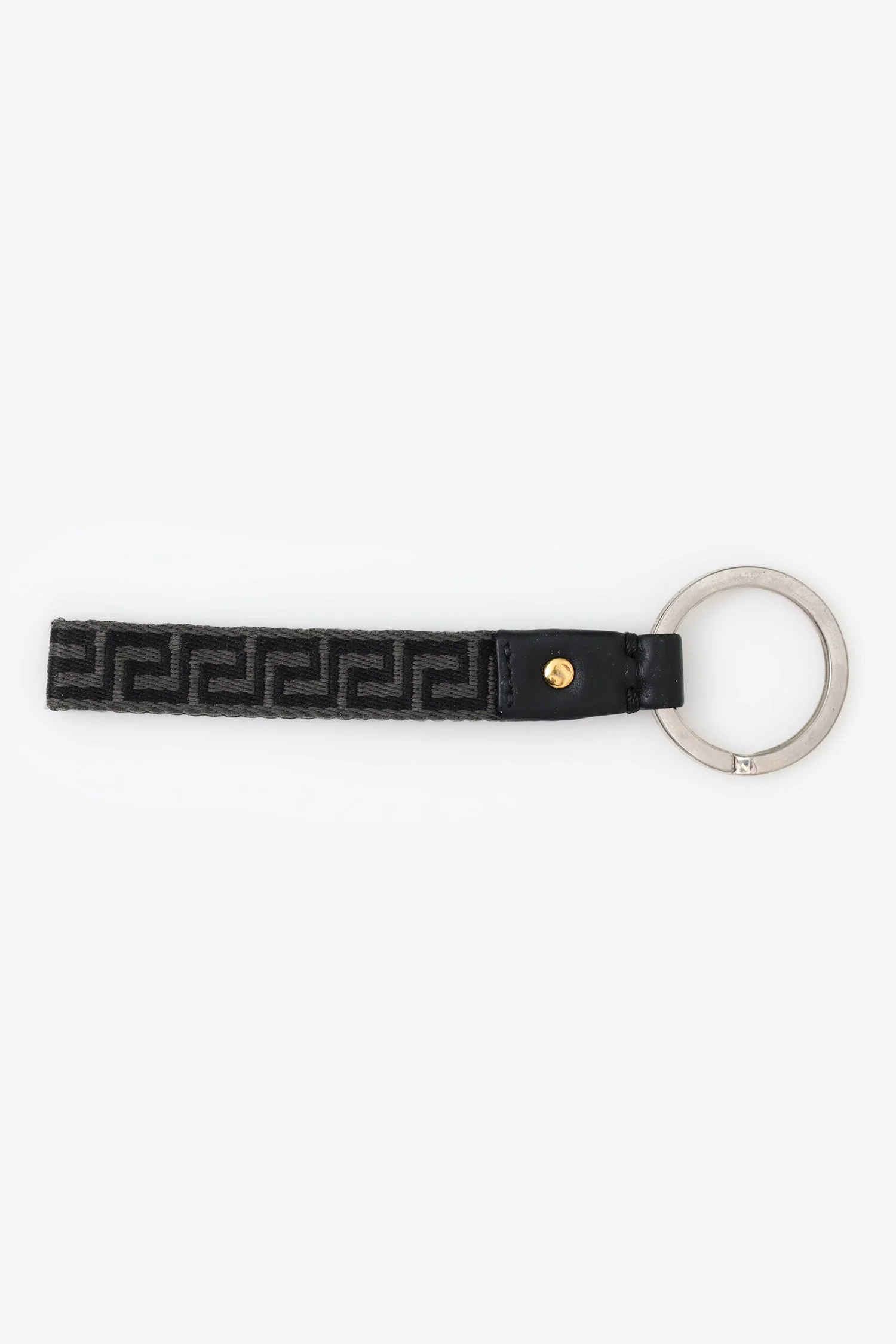 Versace Black/Grey 'Greca' Keychain - Image 4