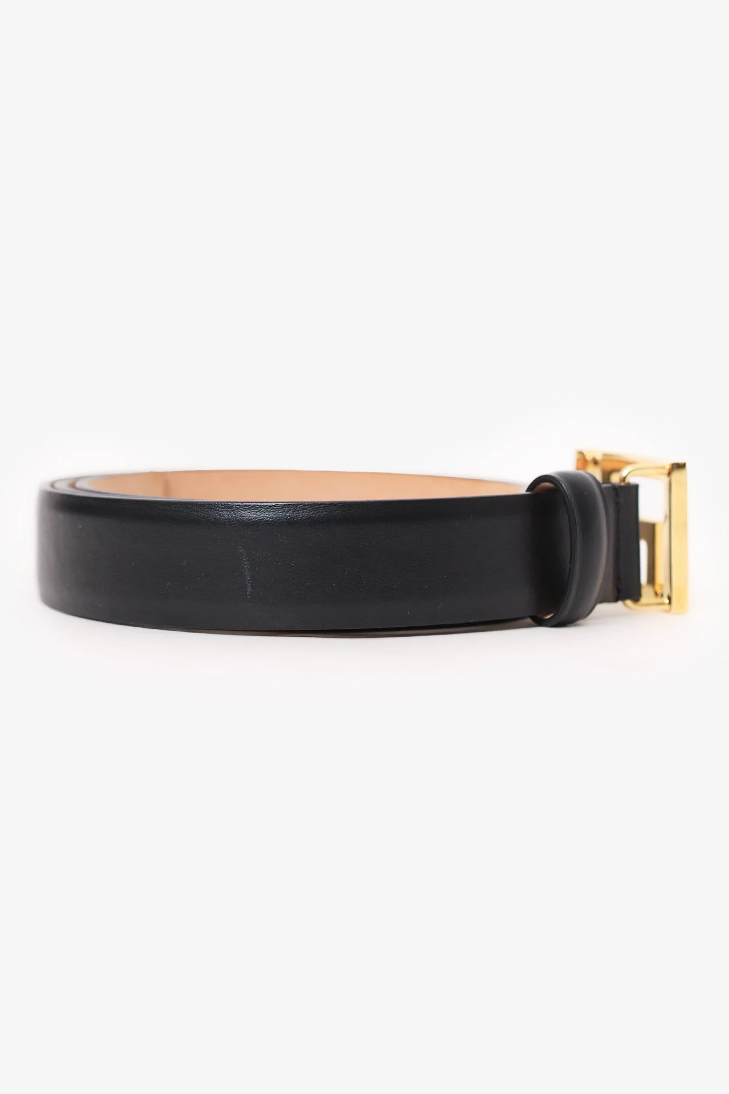 Versace Black Leather Buckle Thin Belt - Image 4