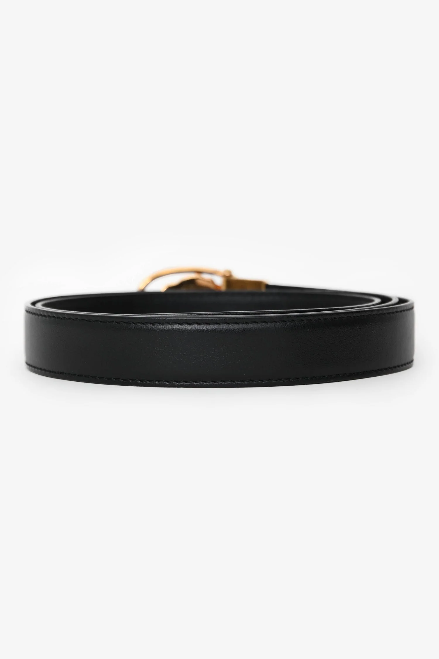 Versace Black Leather La Medusa Belt Size 95 - Image 3