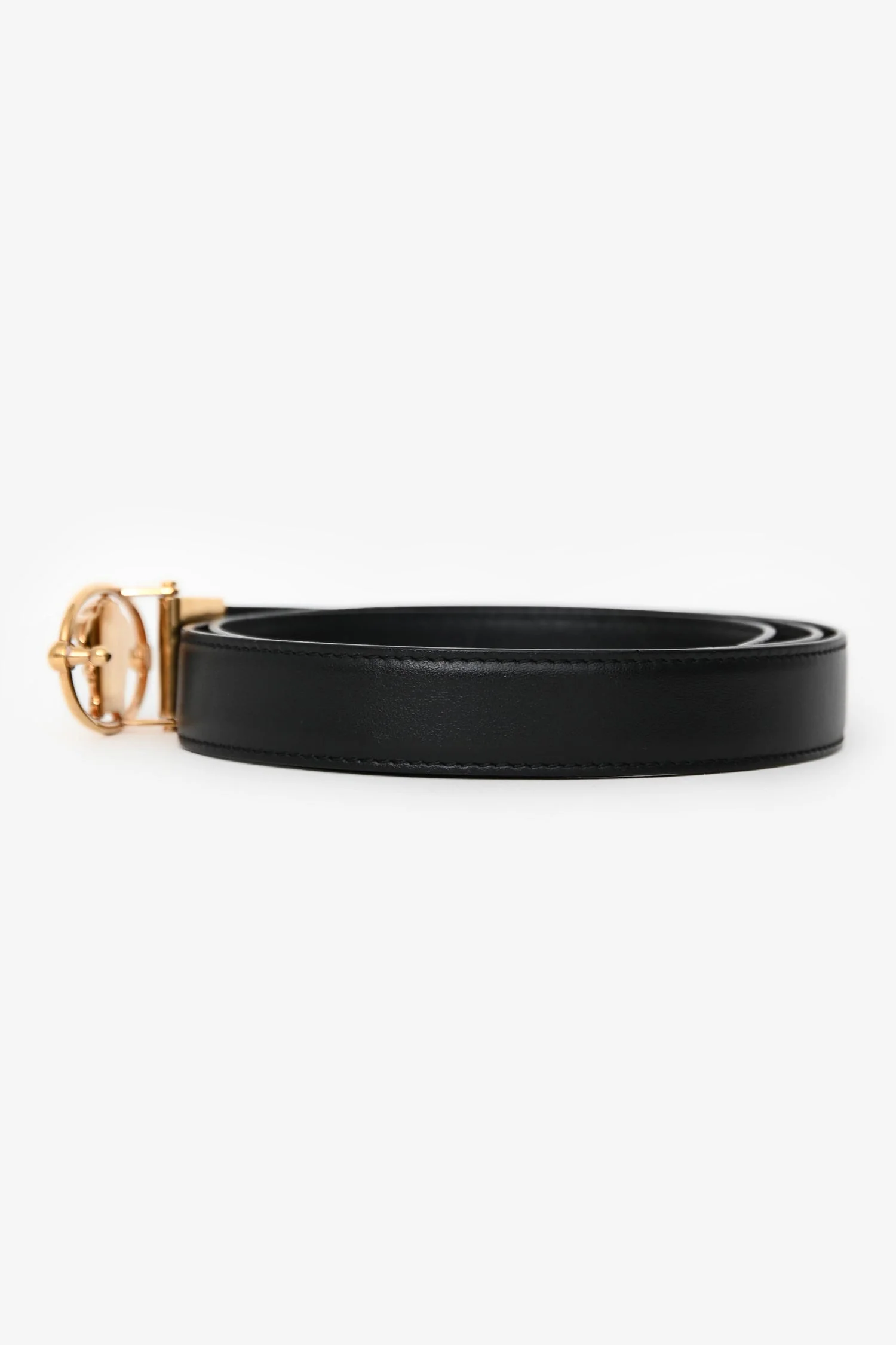 Versace Black Leather La Medusa Belt Size 95 - Image 4
