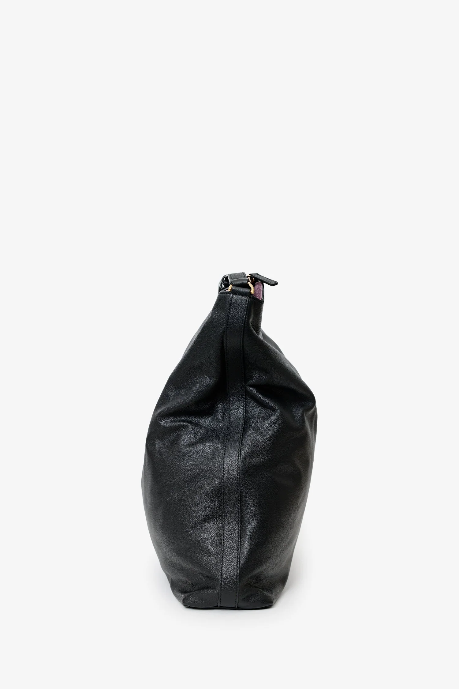 Versace Black Leather Pebbled Leather Medusa Large Hobo Shoulder Bag - Image 2