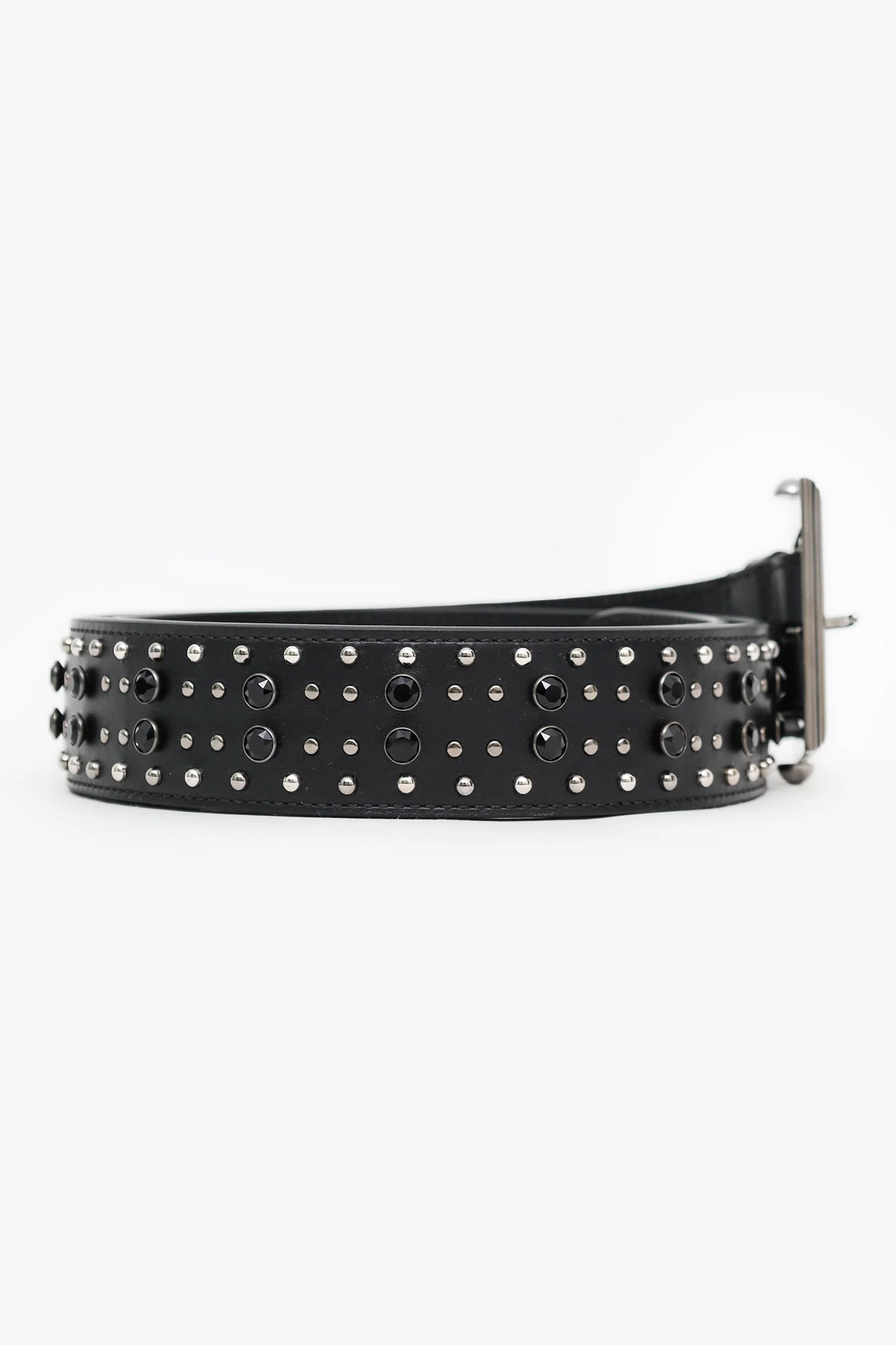 Versace Black Leather Studded Belt Size 39 - Image 4