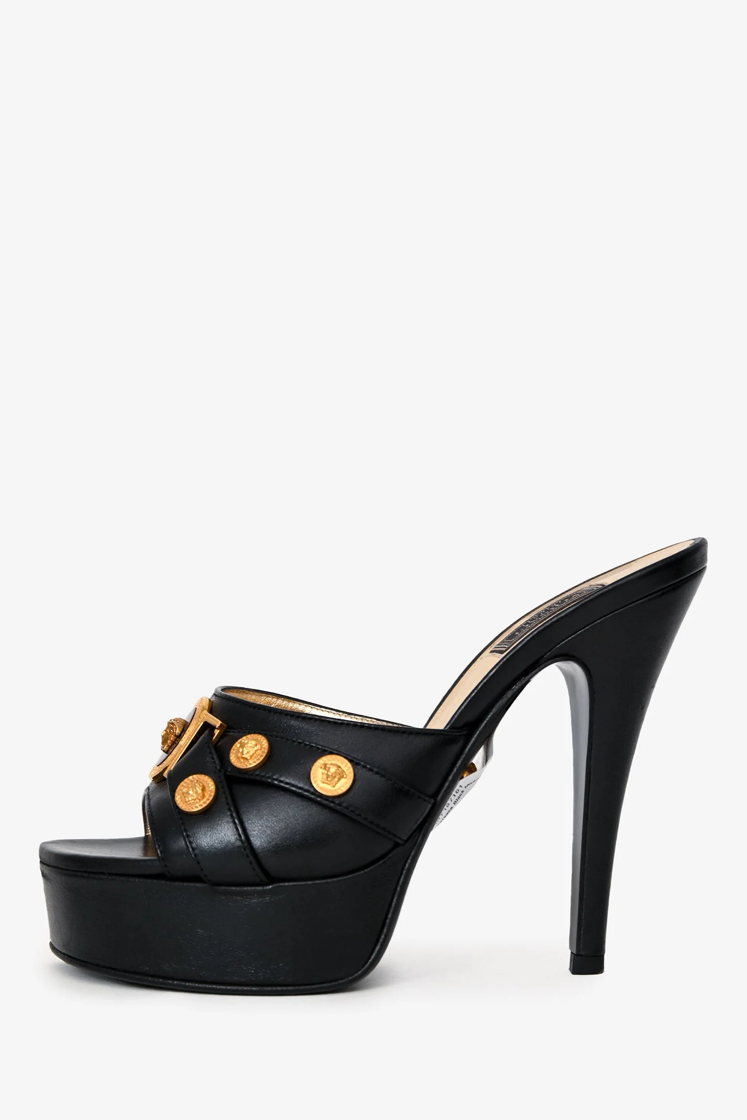 Versace Black Medusa Studded Mules Size 36.5 - Image 4