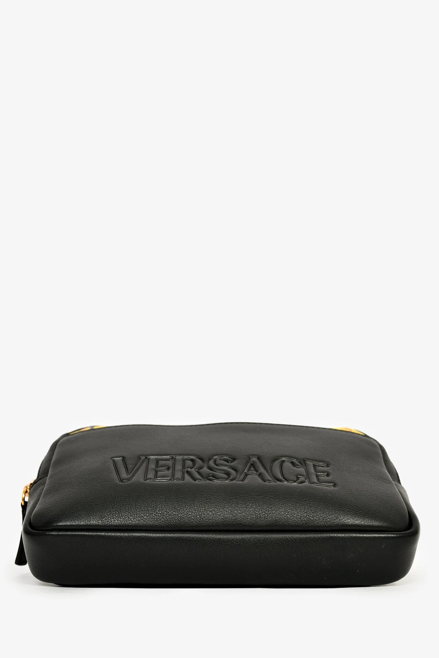Versace Black/Yellow Leather Belt Bag - Image 5