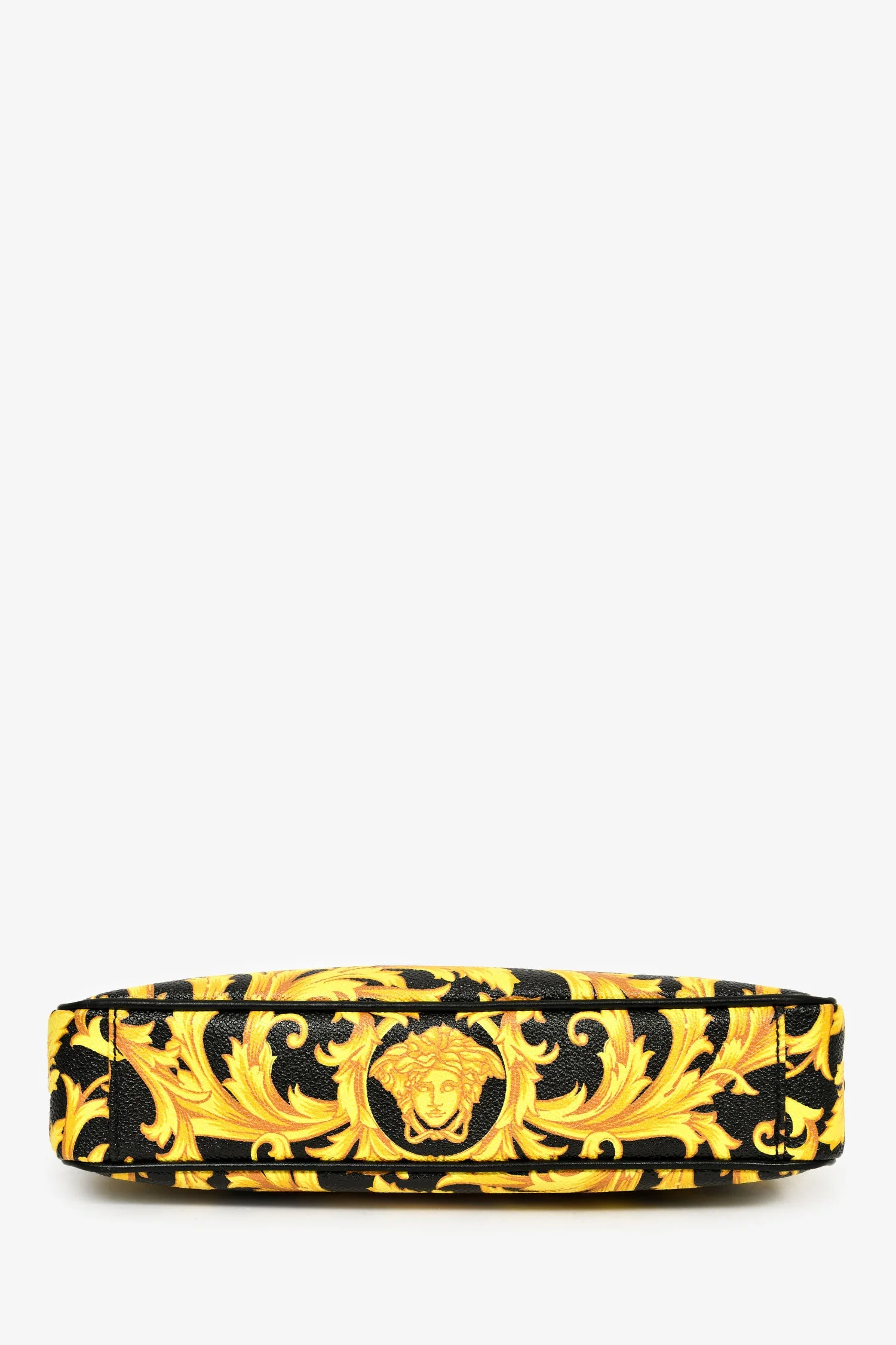 Versace Black/Yellow Leather Medusa Patterned Shoulder Bag - Image 5