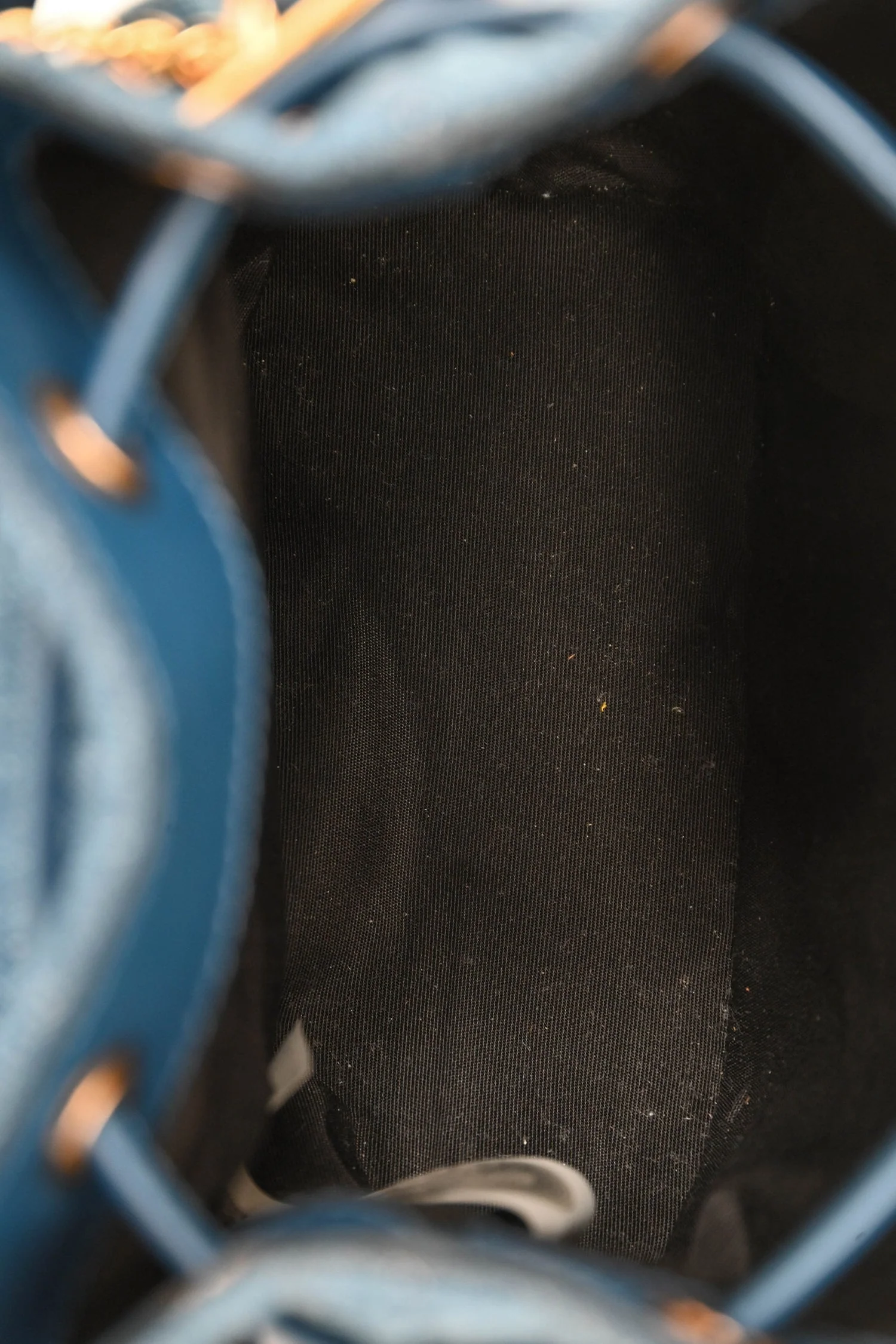 Versace Blue Denim Quilted Bucket Bag - Image 6