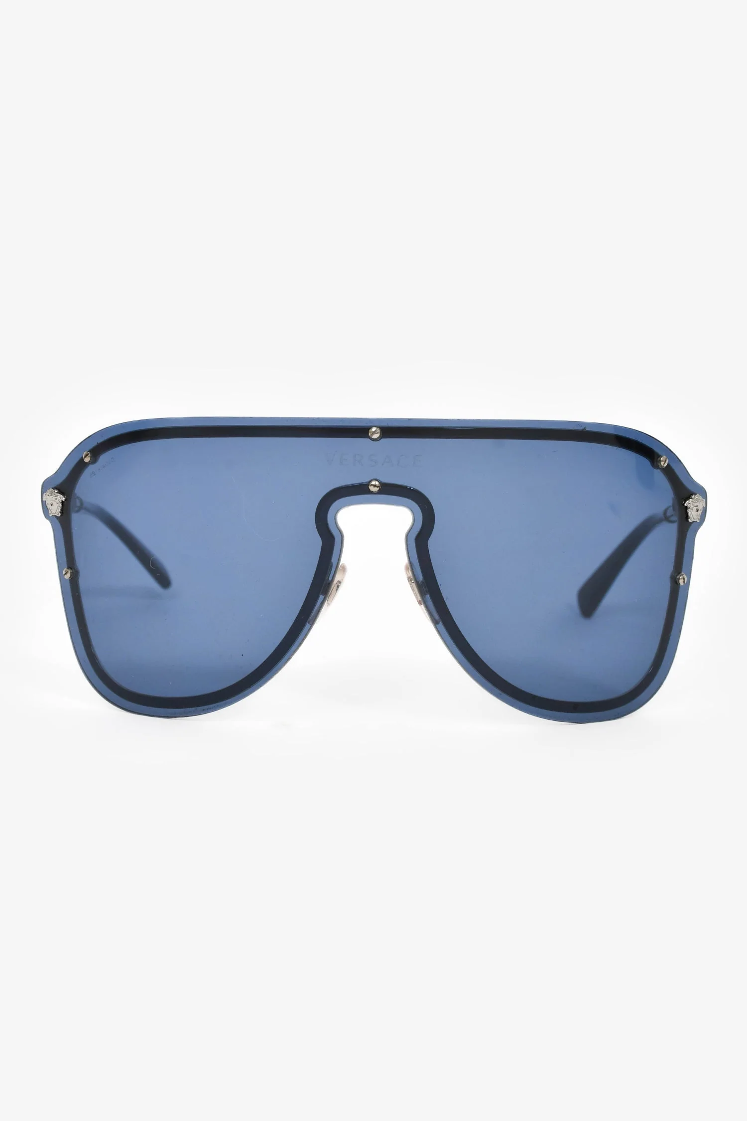 Versace Blue/Silver Toned '#Frenergy Visor' Sunglasses