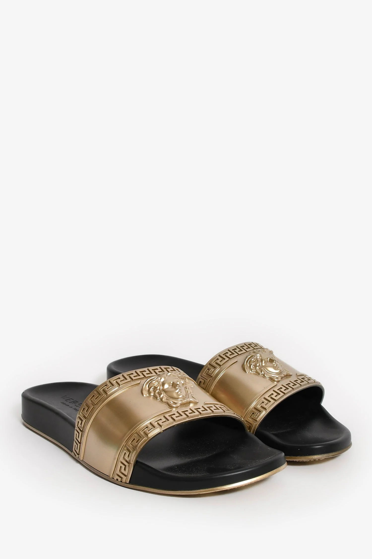 Versace Bronze Rubber Medusa Pool Slides Size 42 - Image 2