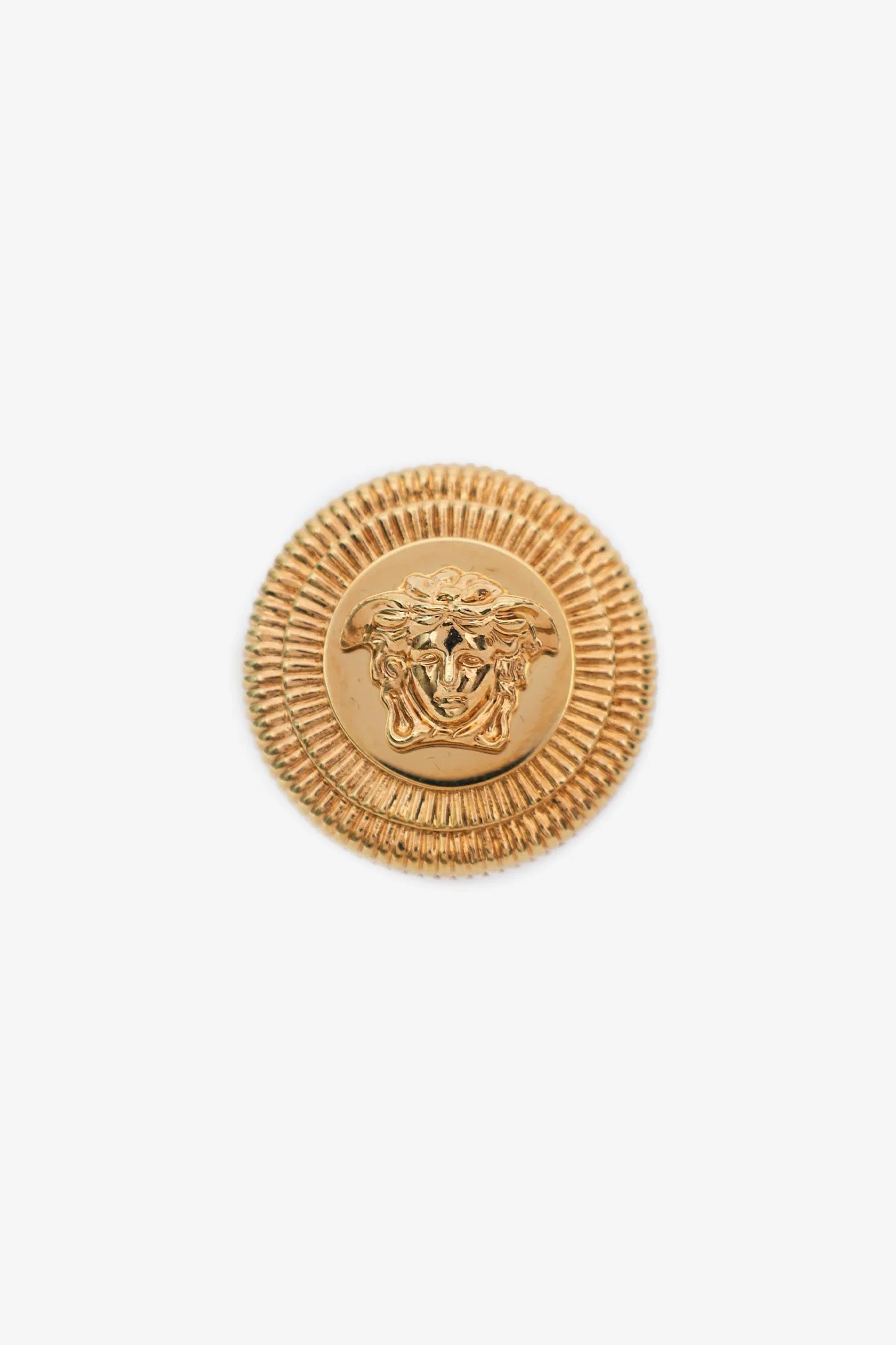 Versace Gold Tone Medusa Signet Ring