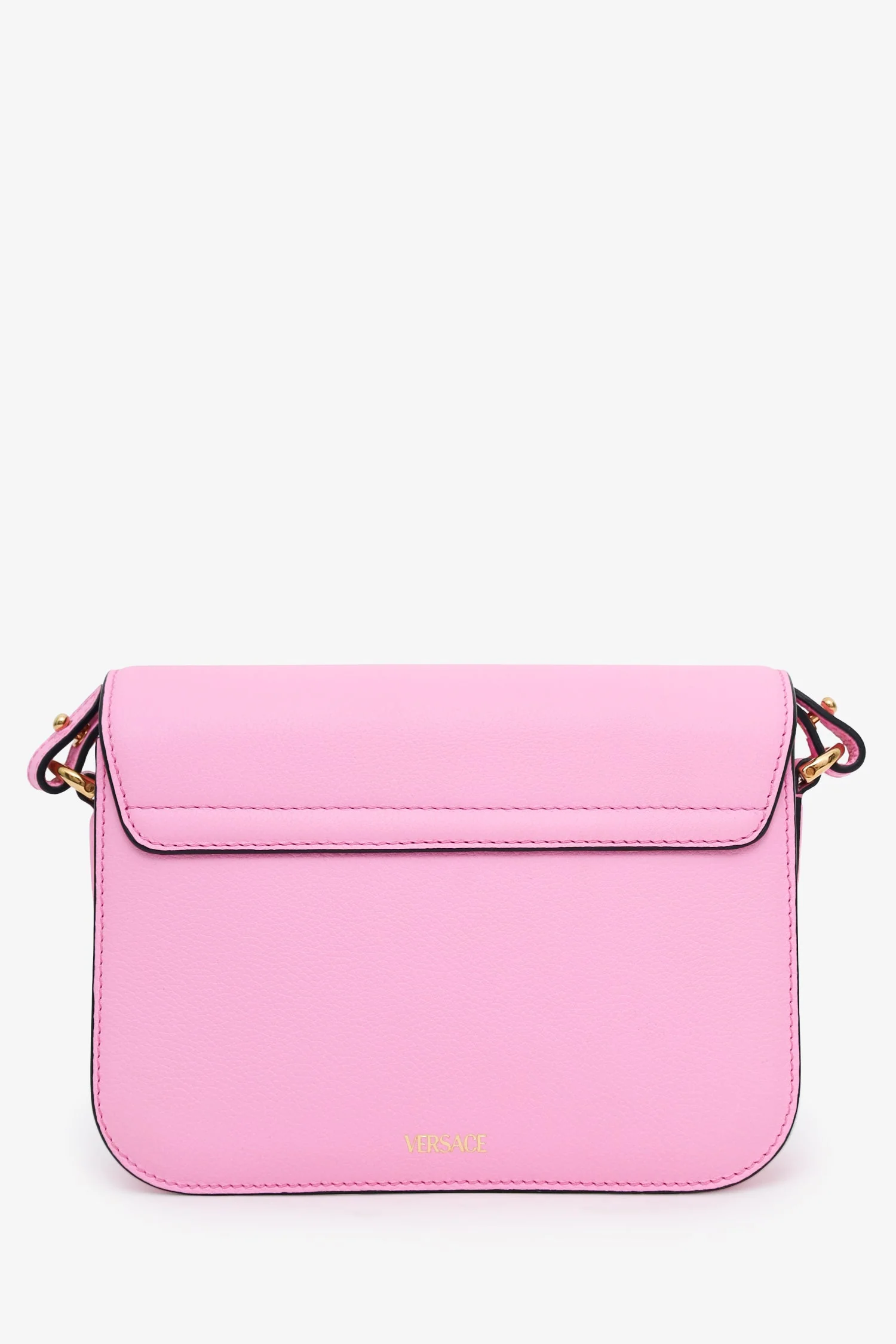 Versace Pink Grained Calfskin La Medusa Shoulder Bag - Image 2