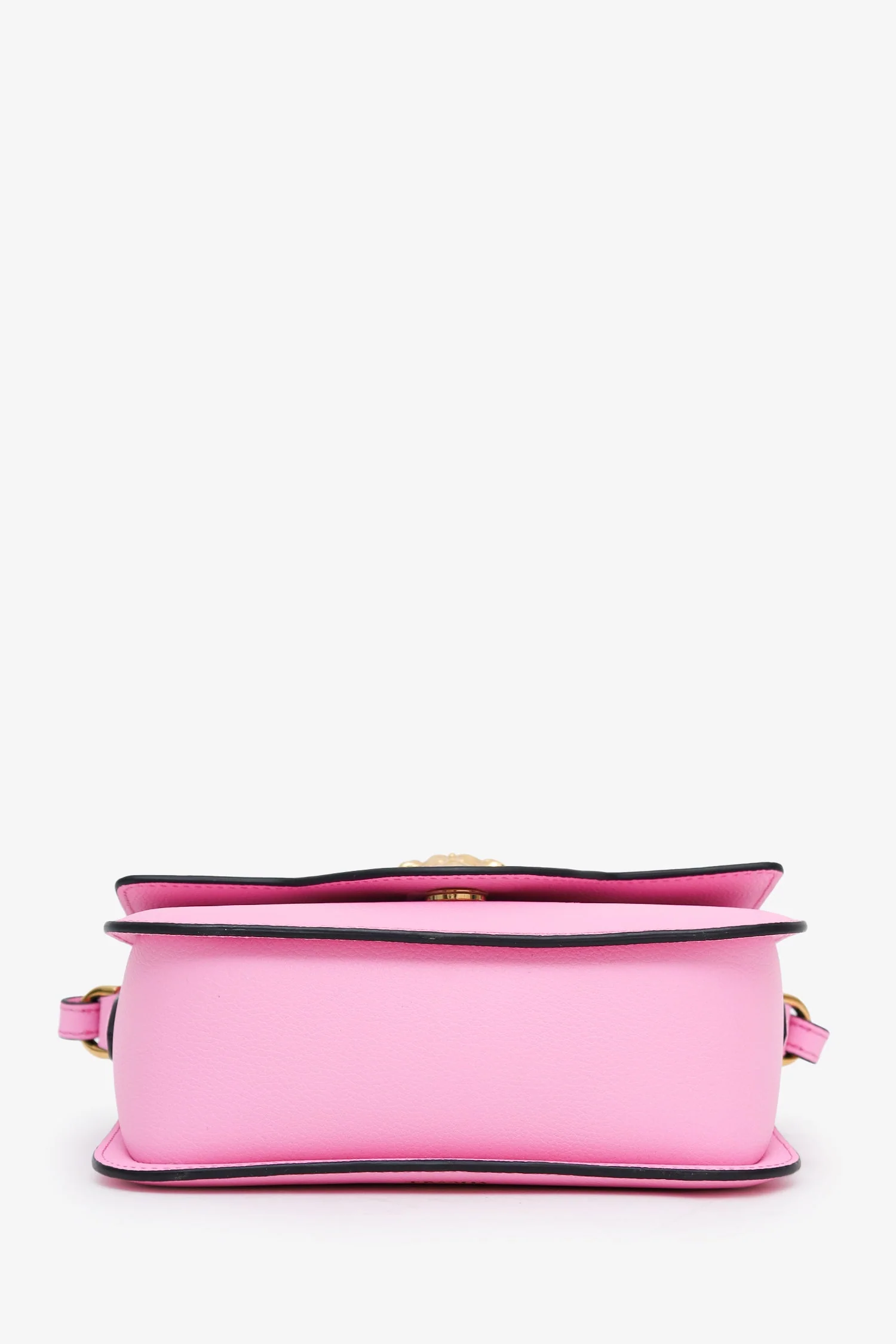 Versace Pink Grained Calfskin La Medusa Shoulder Bag - Image 5