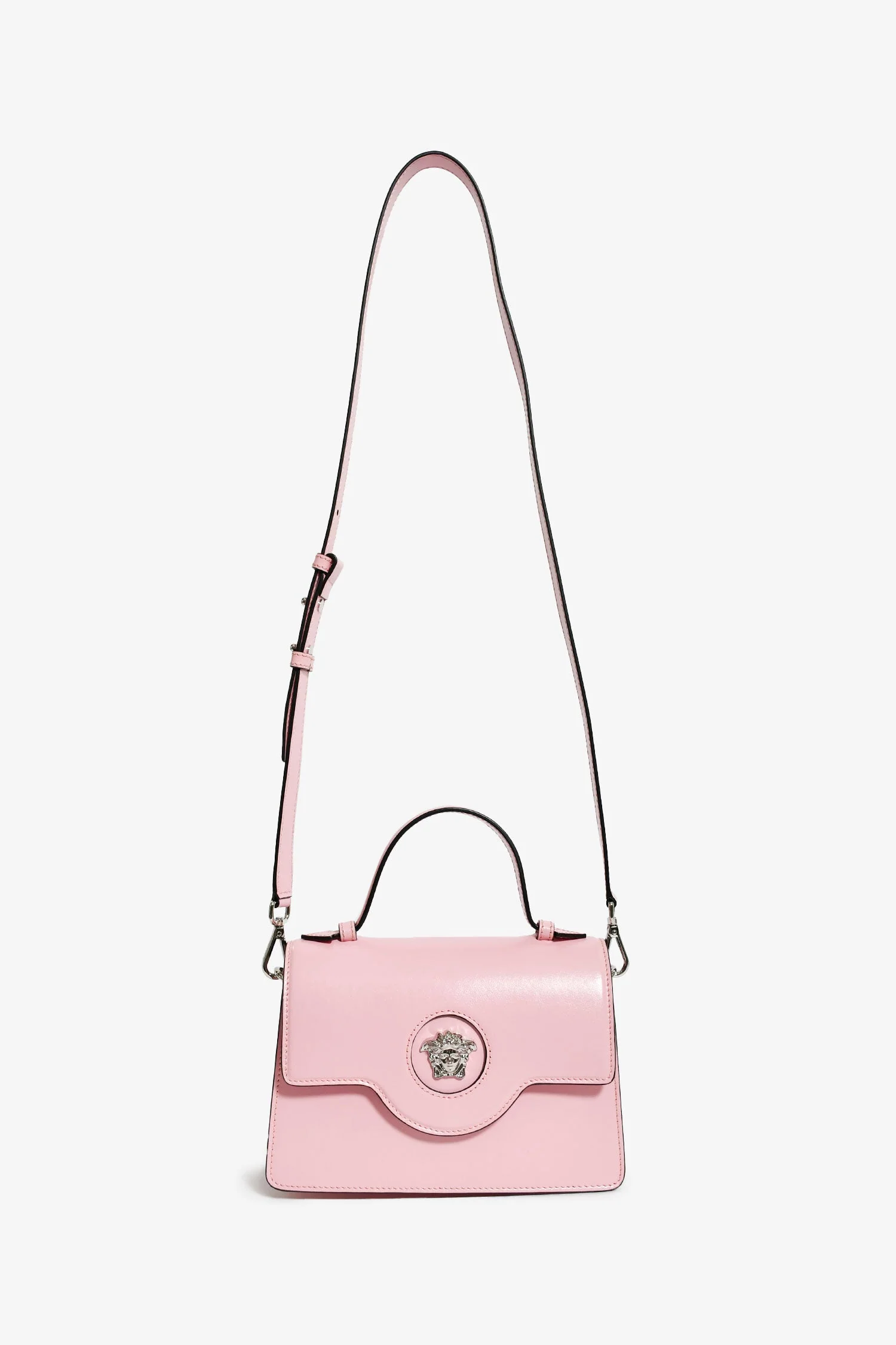 Versace Pink Leather Medusa Top Handle with Strap - Image 7