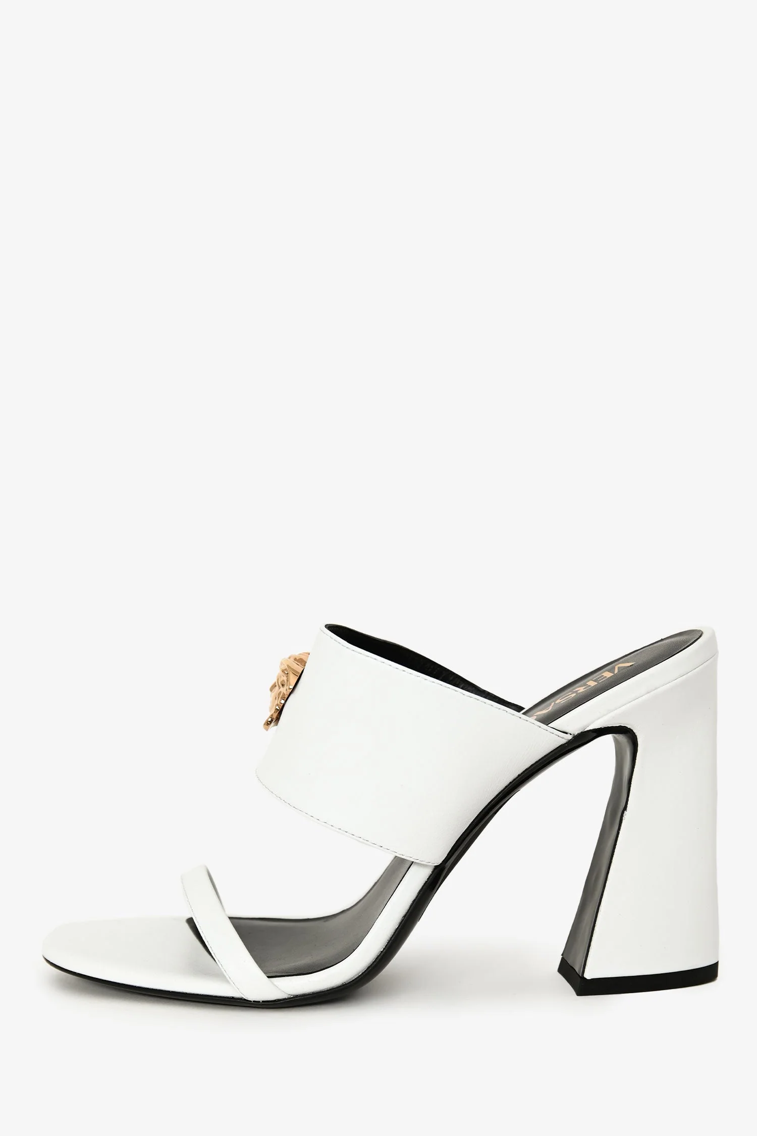 Versace White Leather 'La Medusa' Pumps Size 41 - Image 4
