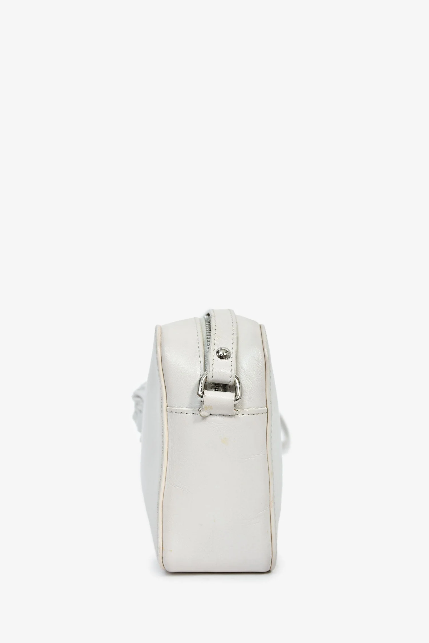 Versace White Leather Medusa Camera Crossbody Bag - Image 4