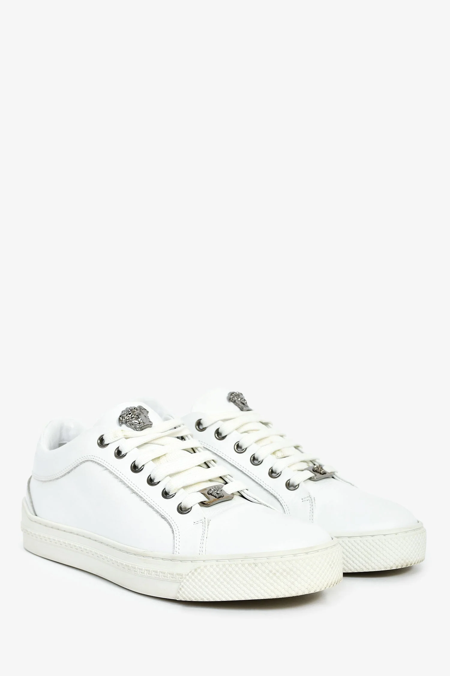 Versace White Leather Medusa Sneakers Size 38 Mens - Image 2