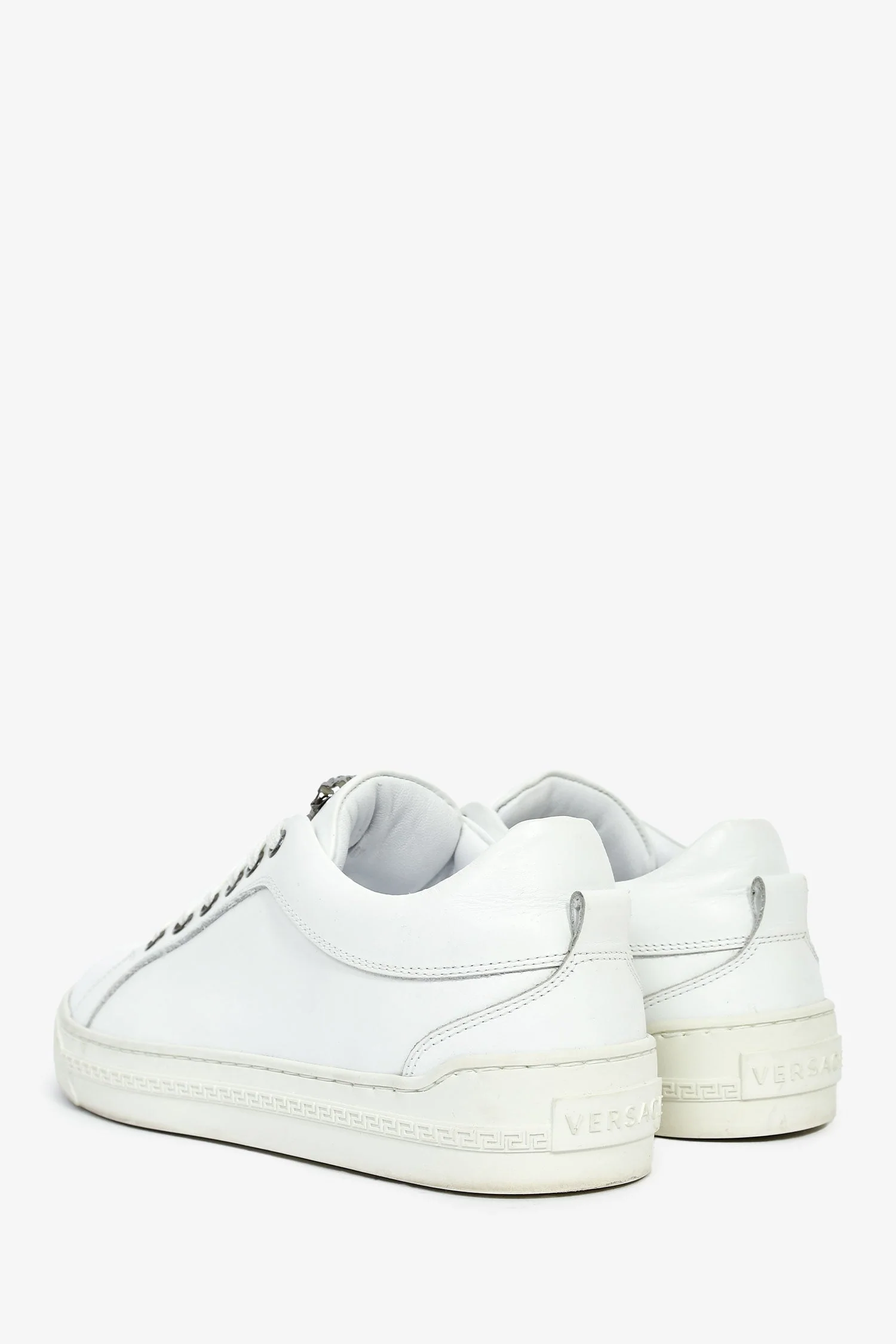 Versace White Leather Medusa Sneakers Size 38 Mens - Image 4