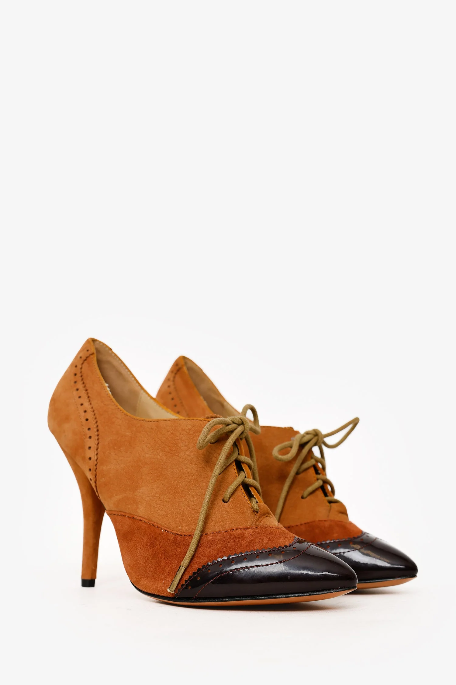 Vivienne Westwood Brown Suede/Leather/Patent Hetty Laced Heels Size 37 - Image 3