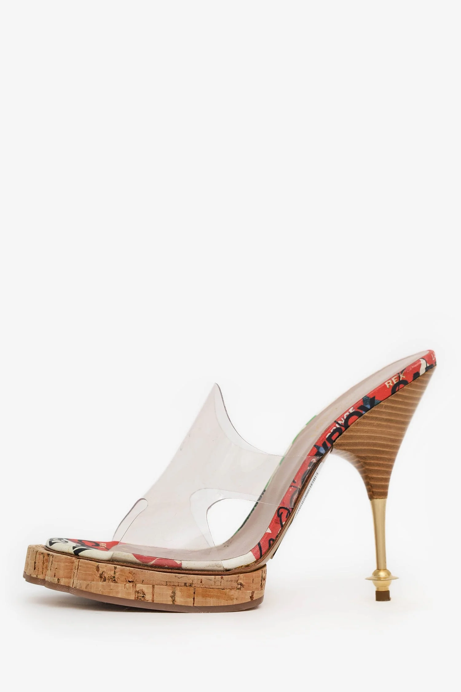 Vivienne Westwood Printed Cork Pvc Sandals Size 37 - Image 4